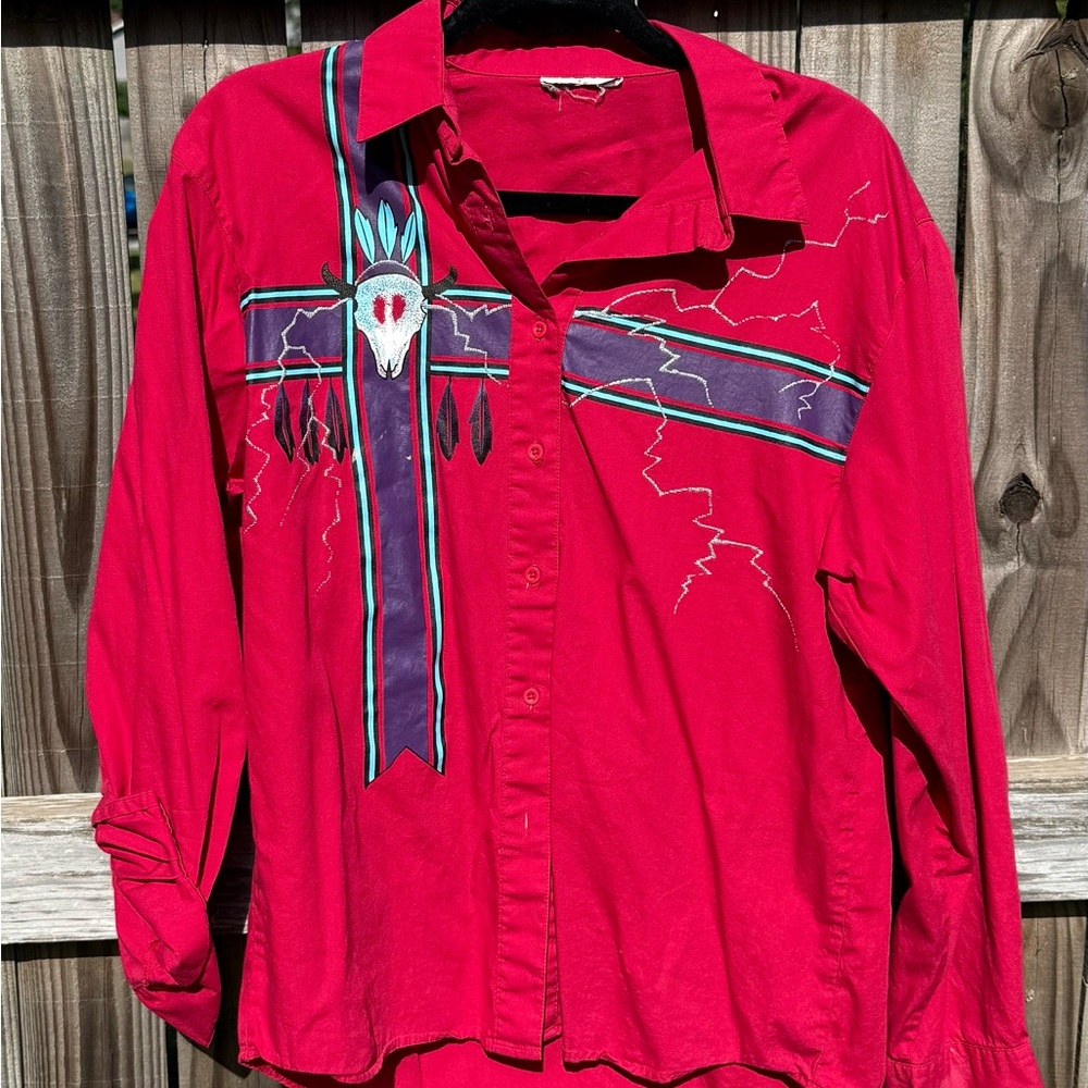 Pink Graphic Cotton Shirt